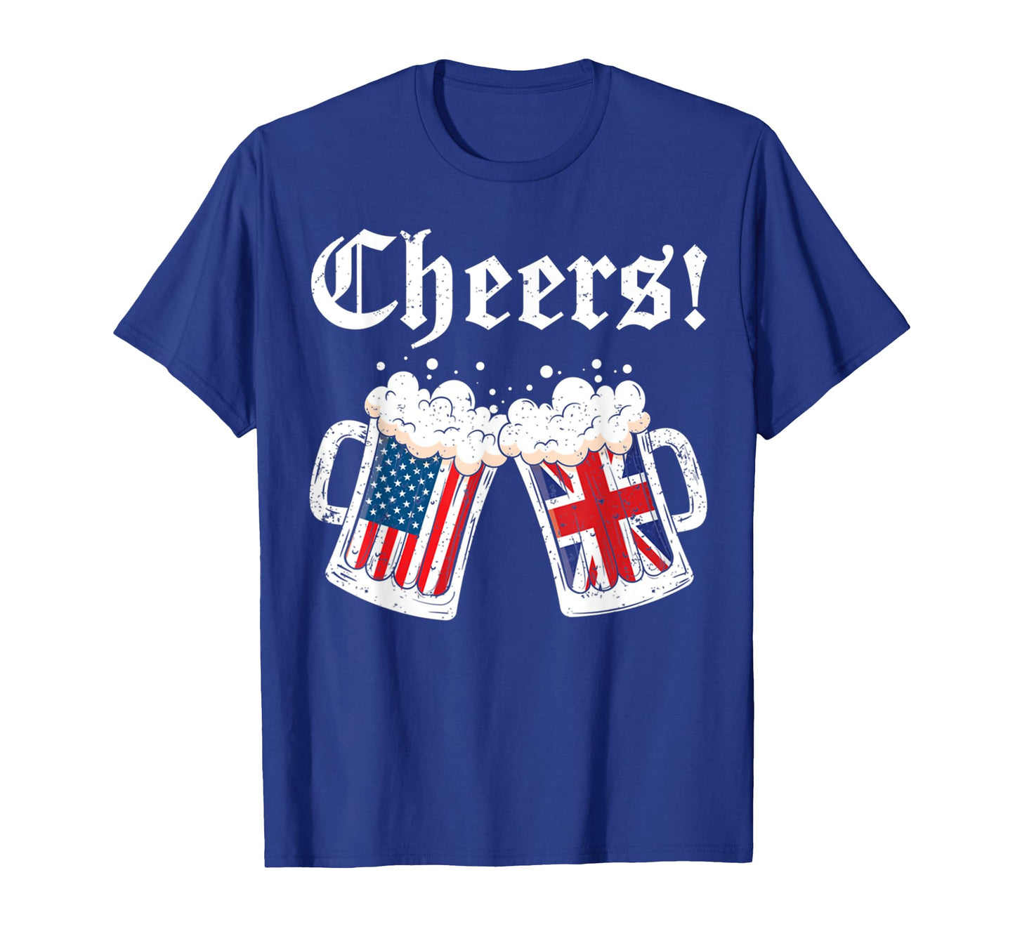 Cheers Women Men British American Flag Beer Mug Cheers T-Shirt