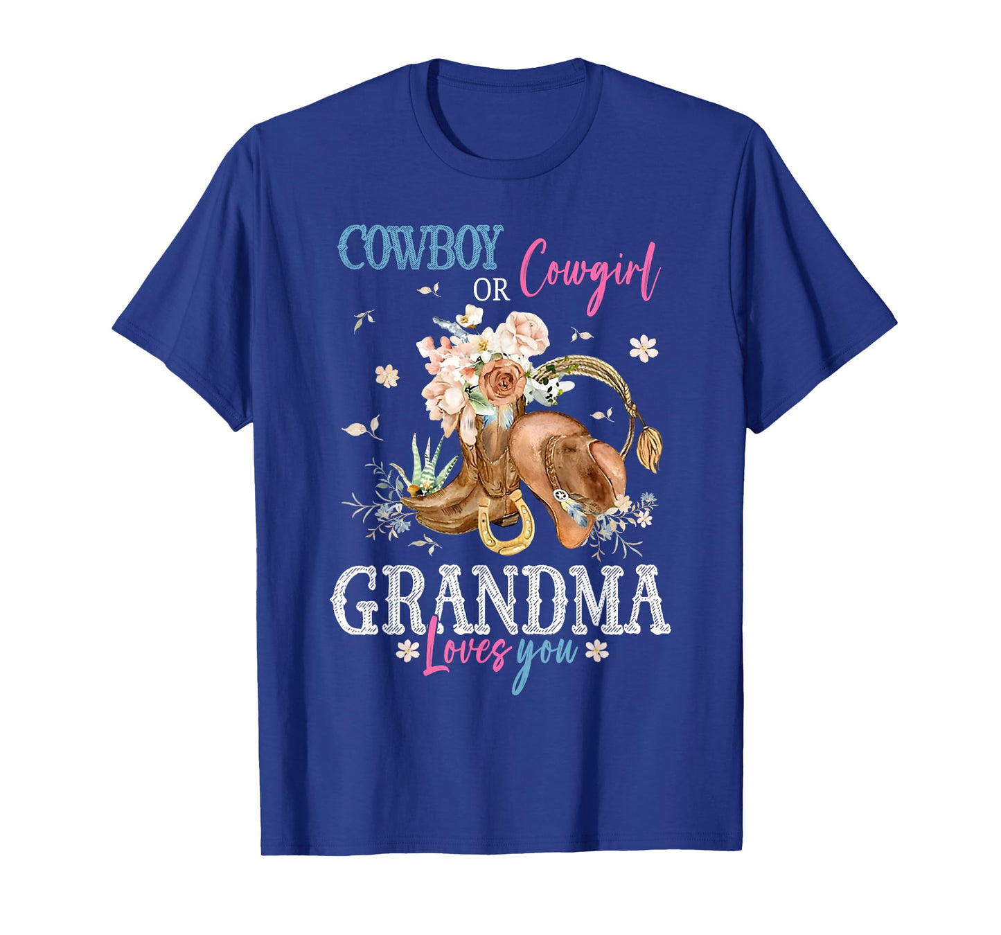 Cowboy or Cowgirl Gender Reveal Party Announcement Grandma T-Shirt