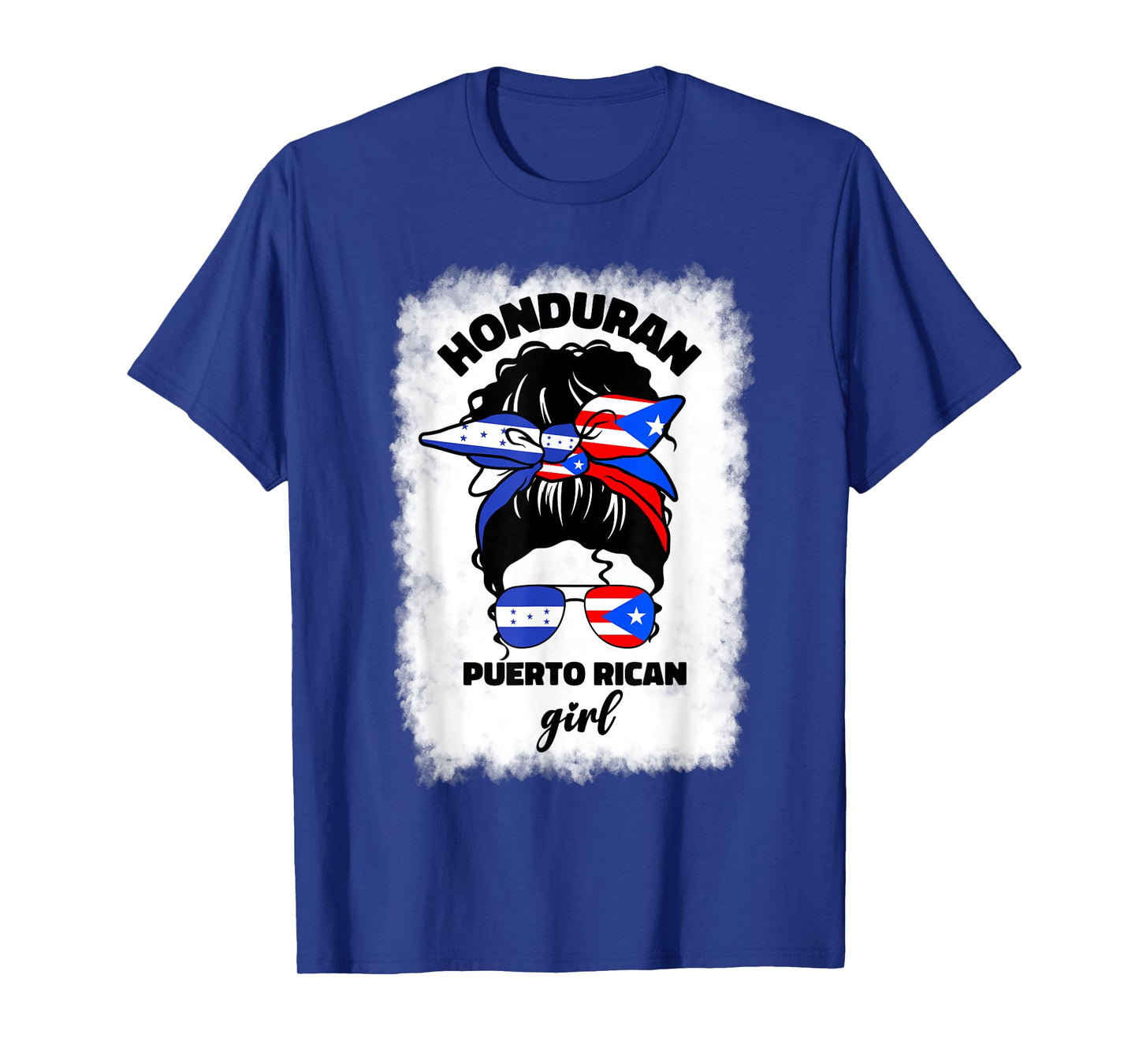 Half Honduran And Puerto Rican Rico Honduras Flag Girl Mix T-Shirt