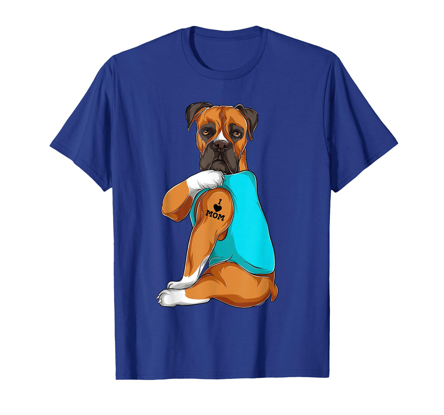 Boxer I Love Mom Tattoo Apparel Dog Mom Gifts Womens T-Shirt