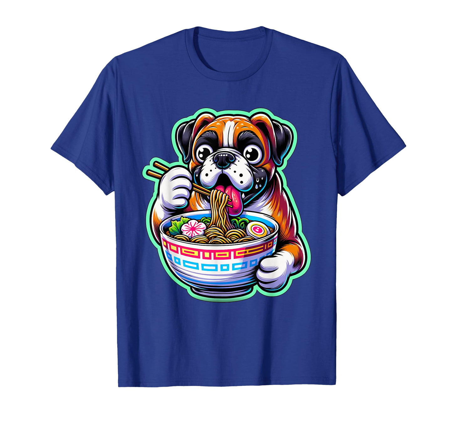 Kawaii Anime Boxer Dog Ramen T-Shirt
