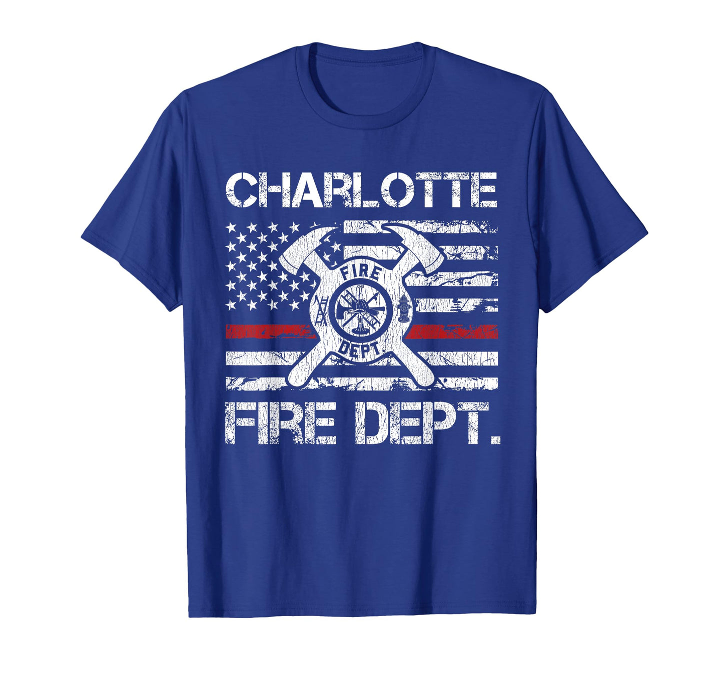 Charlotte North Carolina Fire Department Thin Red Line T-Shirt