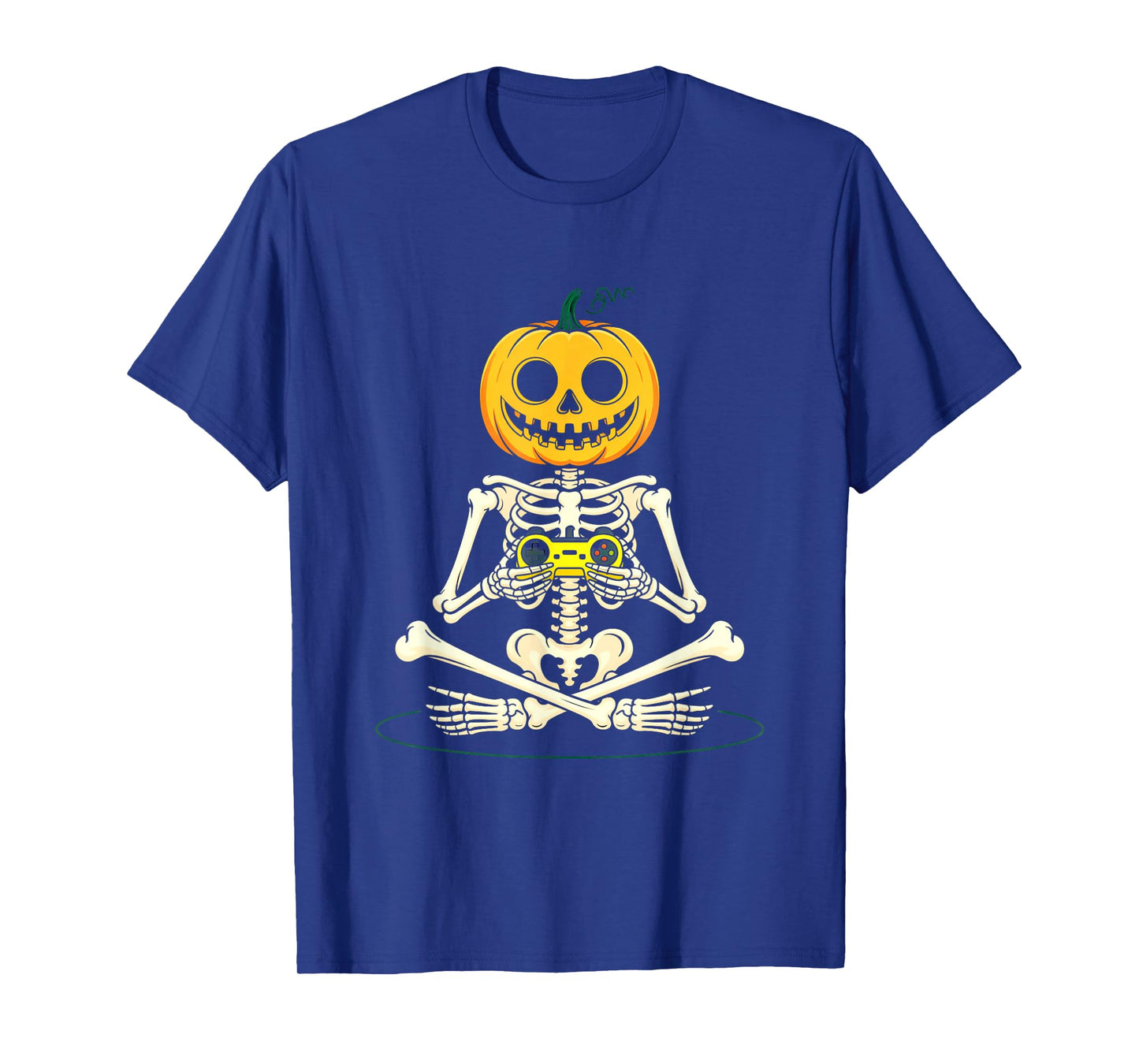 Halloween Skeleton Pumpkin Gamer Video Gaming Men Adult Kids T-Shirt