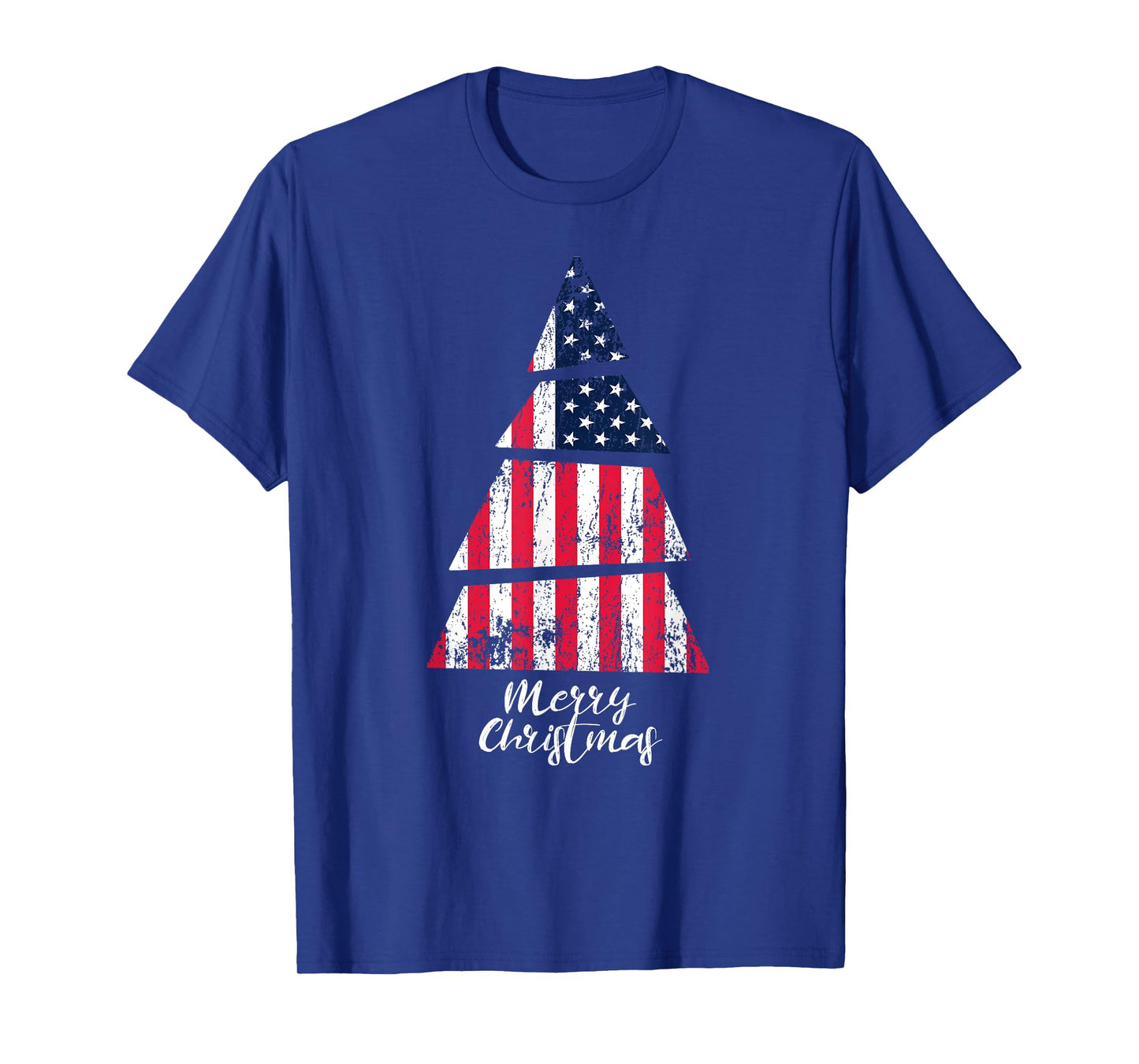 American Flag Christmas Tree - Merry Christmas T-shirt