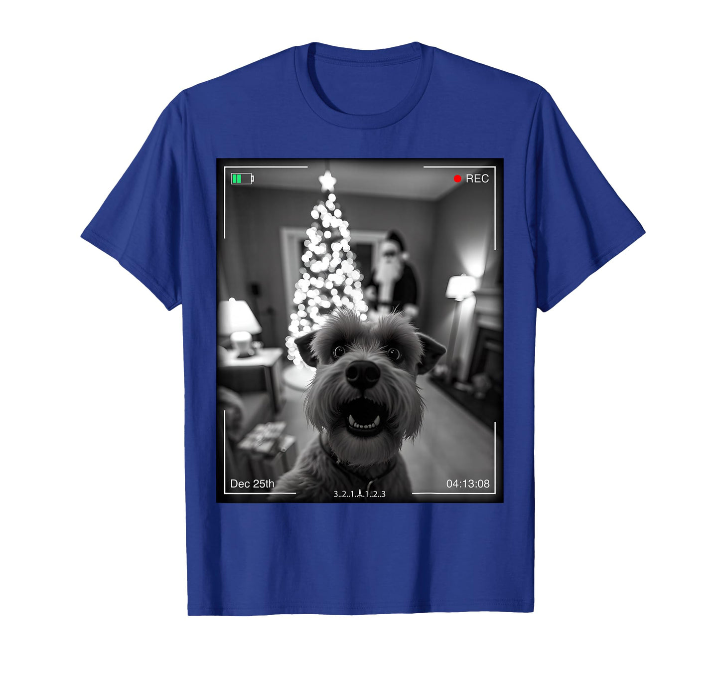 Schnauzer Catches Santa On Camera Xmas T-Shirt