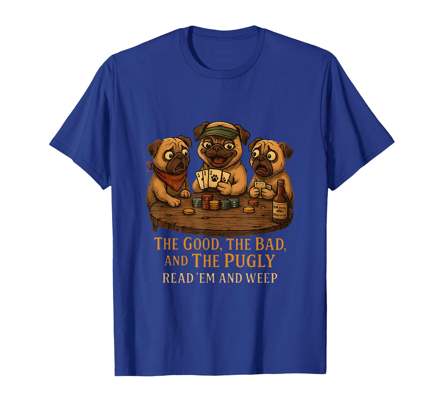 Cowboy Pug Funny Western Outfit Pug Cowboy Dog Costume Poker T-Shirt