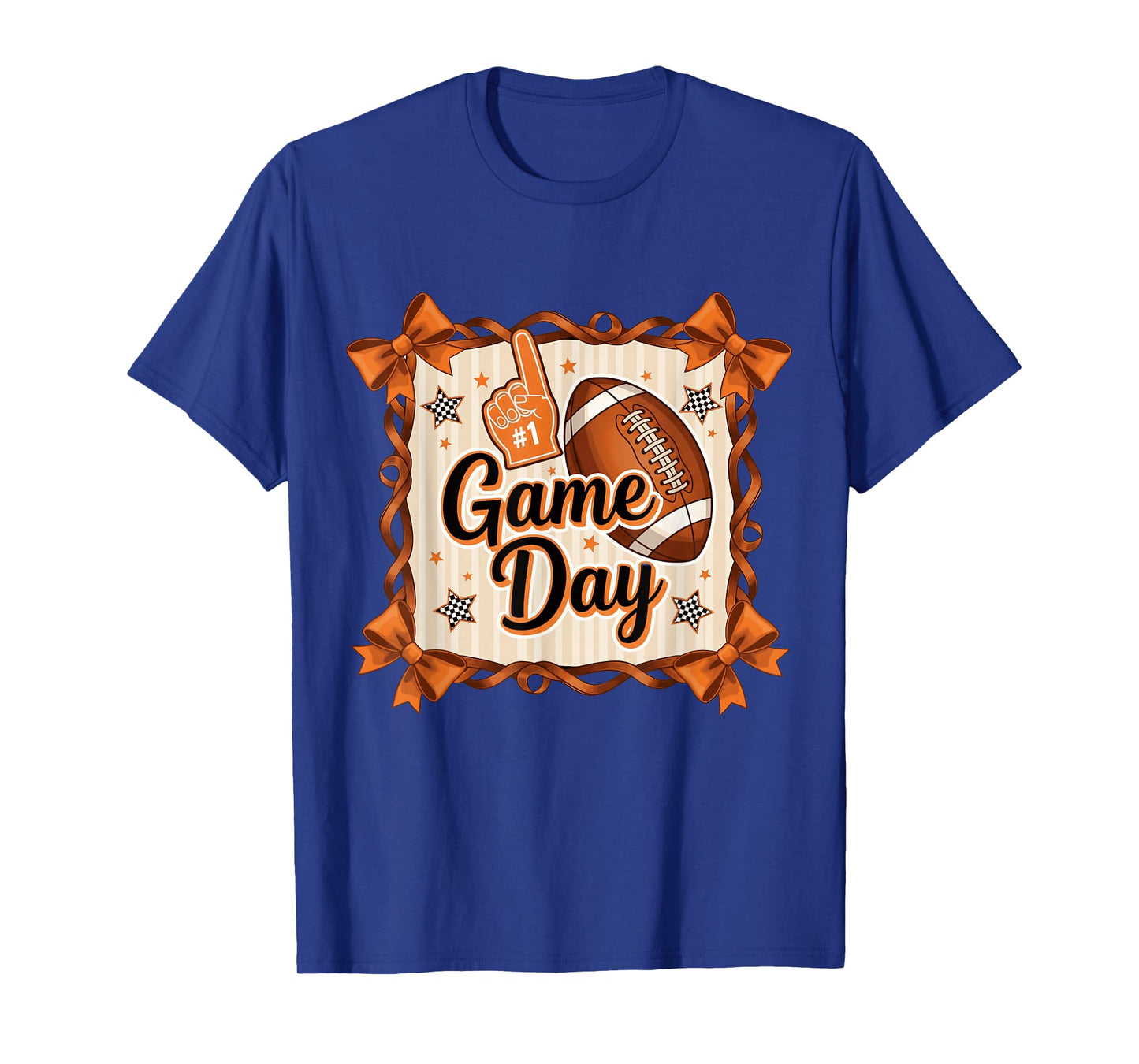 Game Day Football Season Football Bow Girls Women T-Shirt