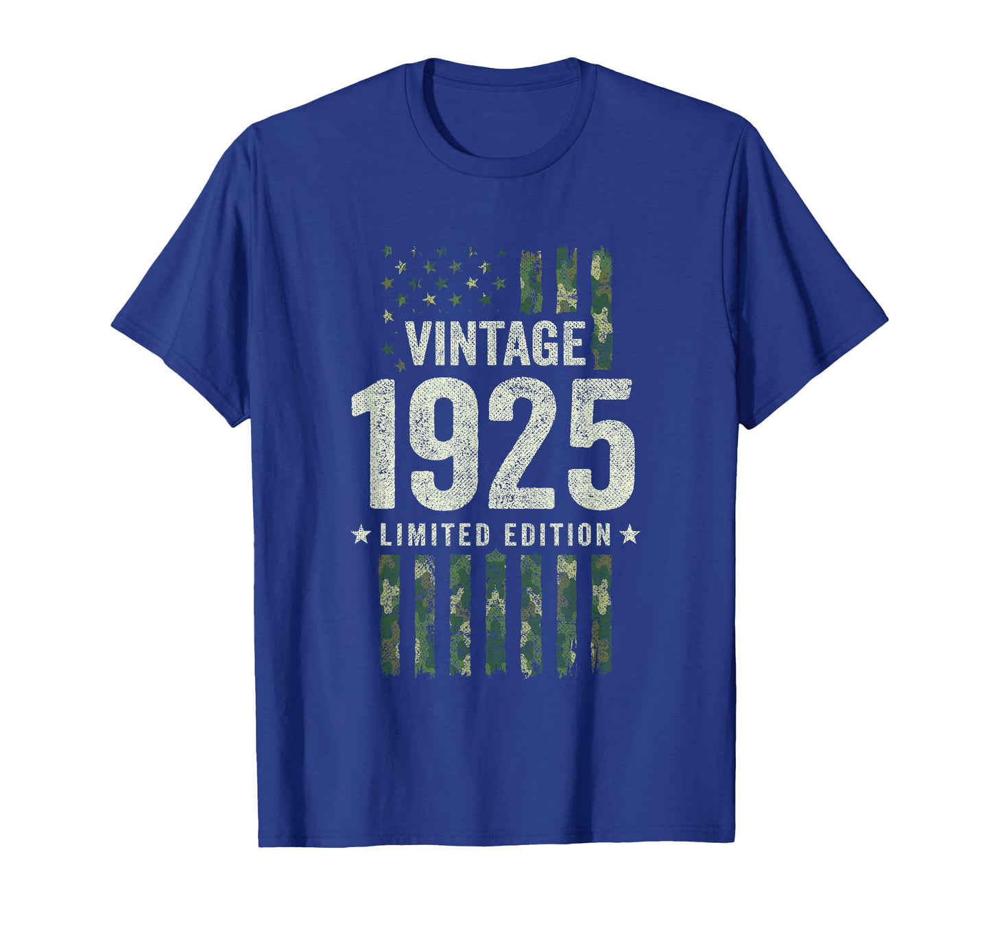 Vintage 1925 - Military Camo American Flag - Birthday 1925 T-Shirt