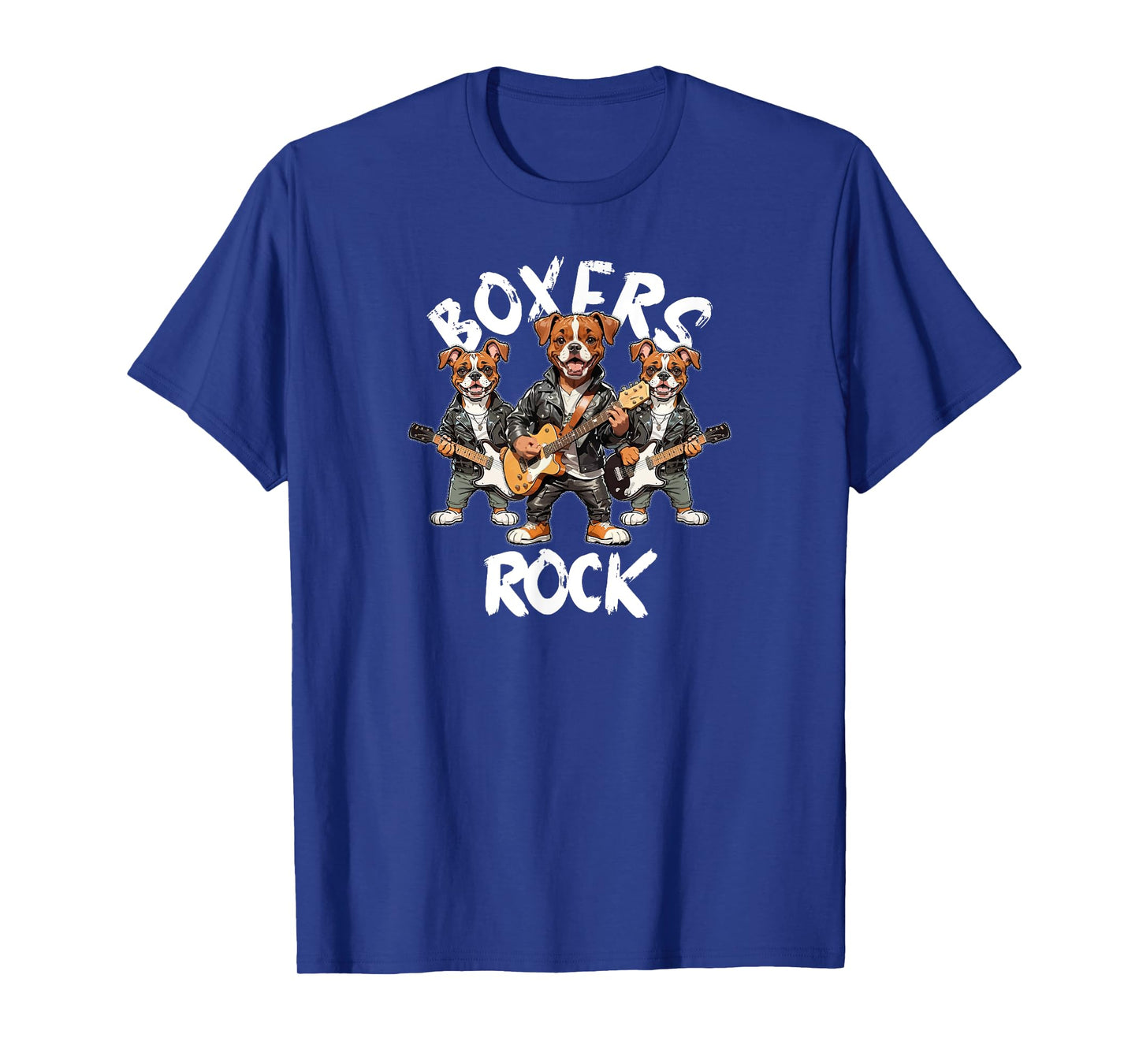 Boxers Rock Cool Boxer Dog Trio Rocking Playing Guitar Men Women Kids T-Shirt