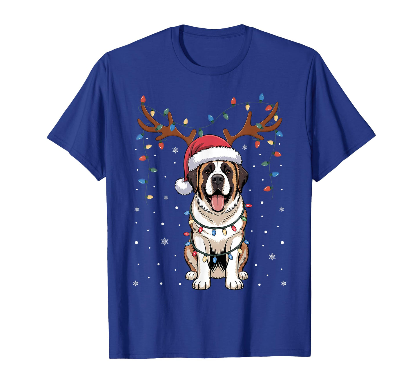 Christmas Saint Bernard Dog Santa Reindeer Xmas Pet Dogs T-Shirt