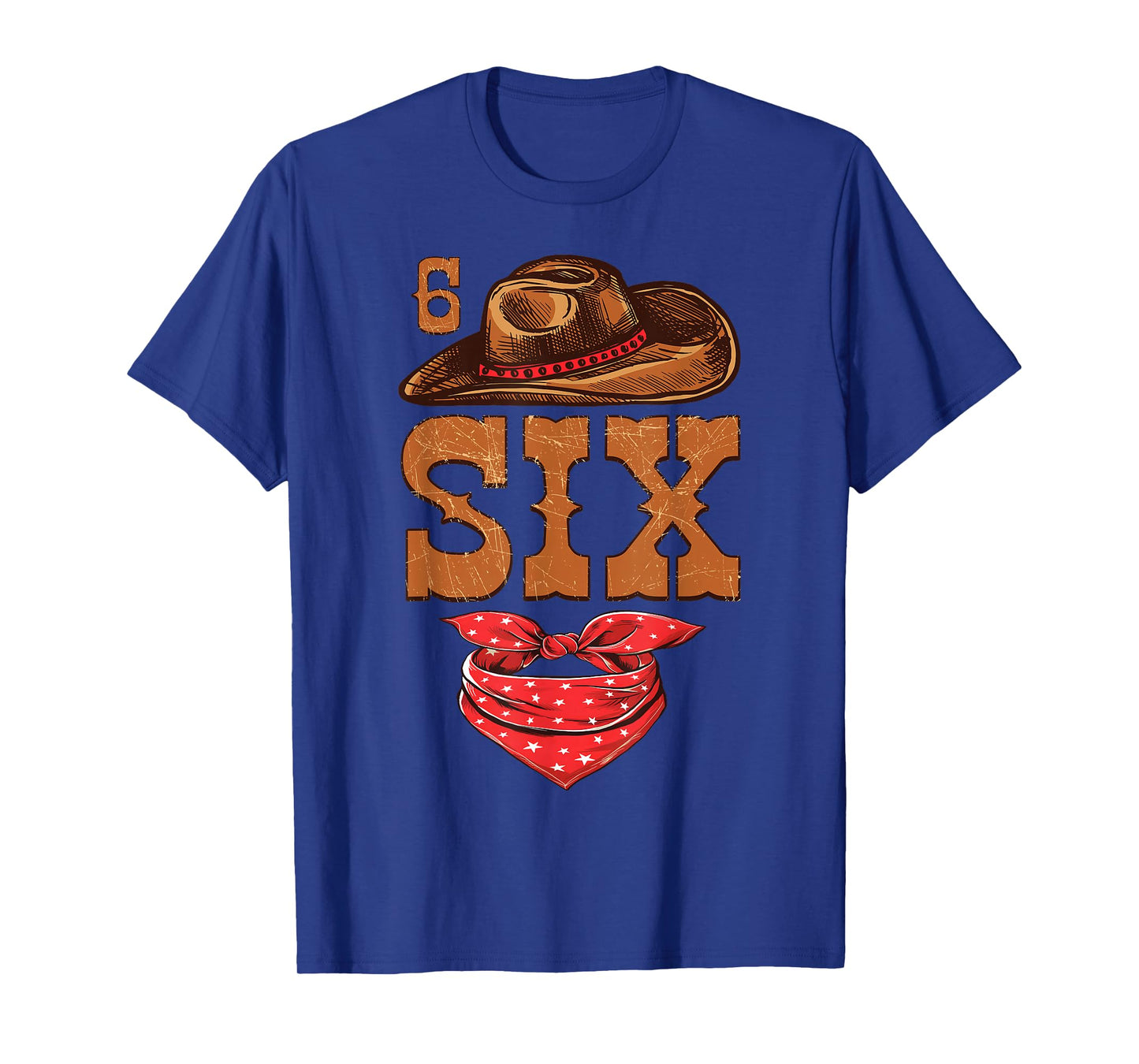 6 Years Old Boys Girls Western 6th Birthday Cowboy Cowgirl T-Shirt