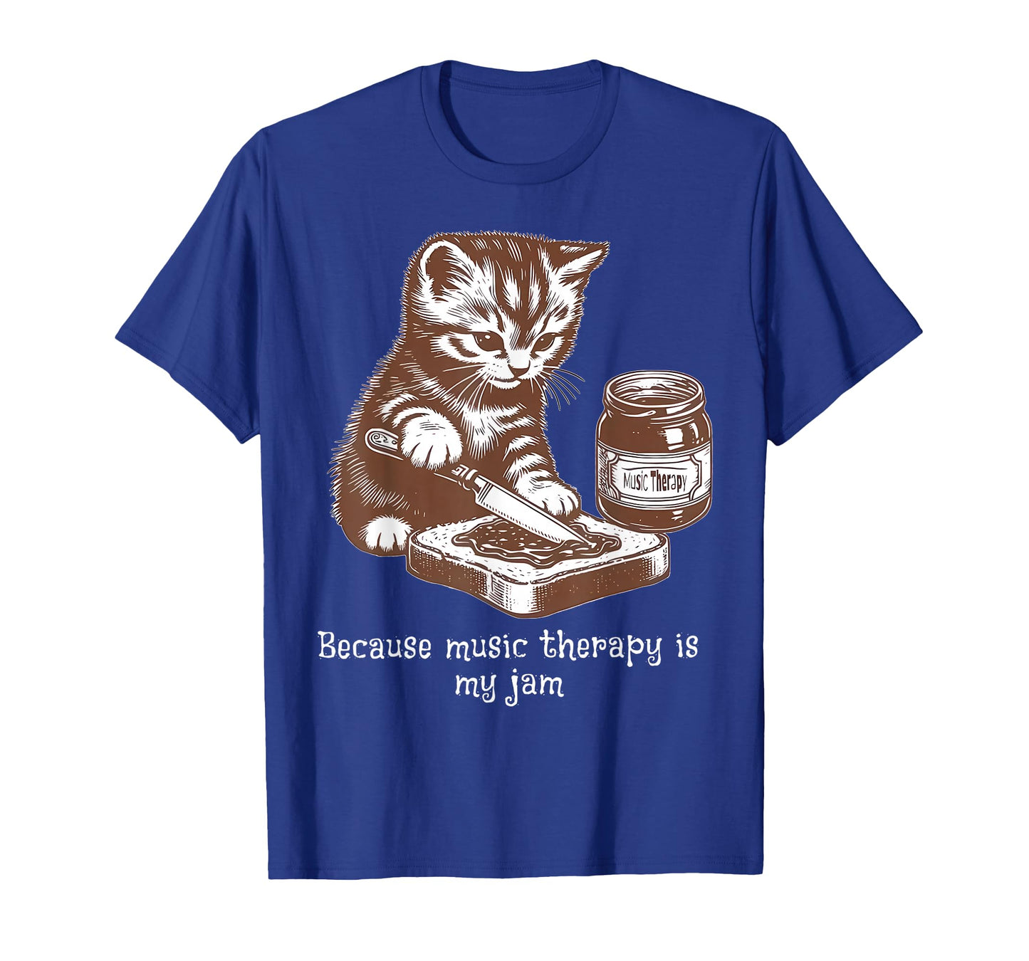 Because Music Therapy Is My Jam Musical Therapist Cat Lover T-Shirt