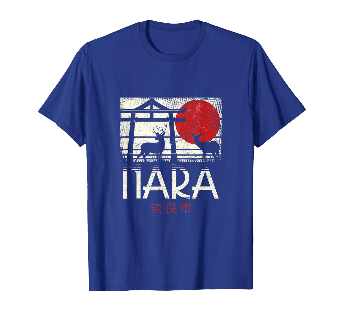 Japanese Sika Deer Nihon Nippon Torii Retro Nara Japan T-Shirt