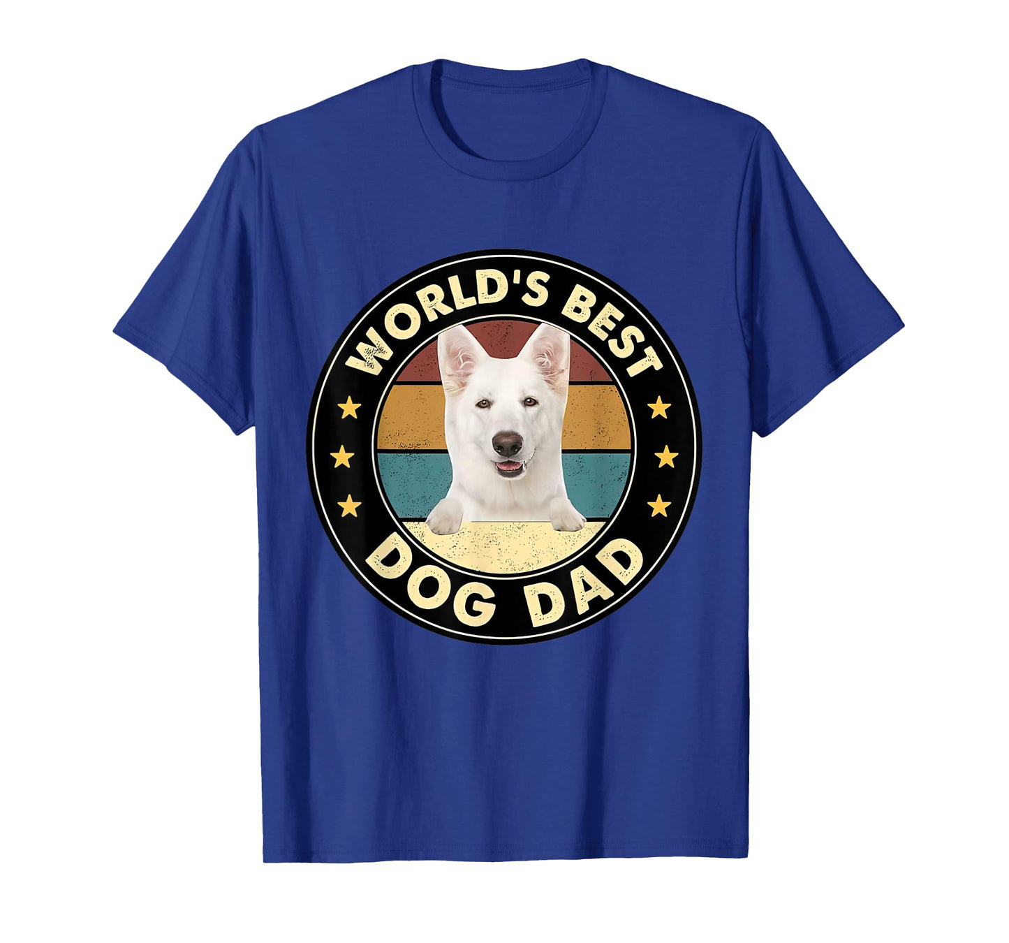 Vintage World's Best Best WHITE German Shepherd Dad Dog T-Shirt
