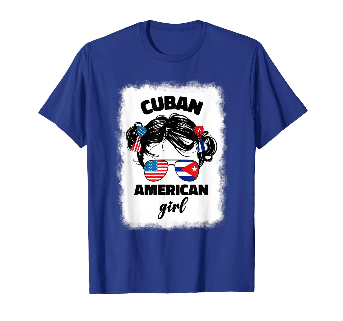 Half Cuban And American America Cuba Usa Flag Kids Girl Cute T-Shirt