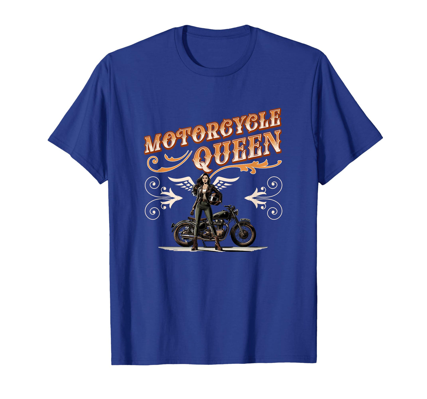 Motorcycle Queen Vintage Motorbike Lady Biker Girl Women T-Shirt