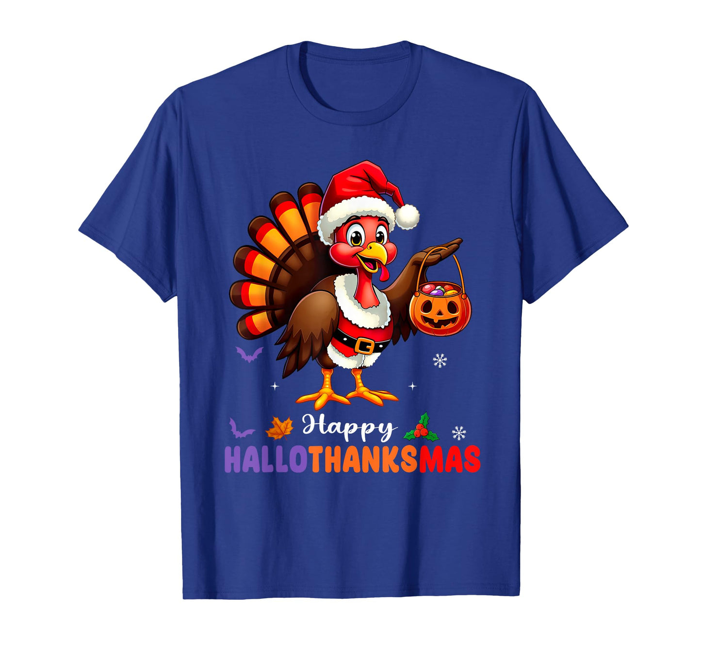 Happy Hallothanksmas Shirt Halloween Thanksgiving Christmas T-Shirt