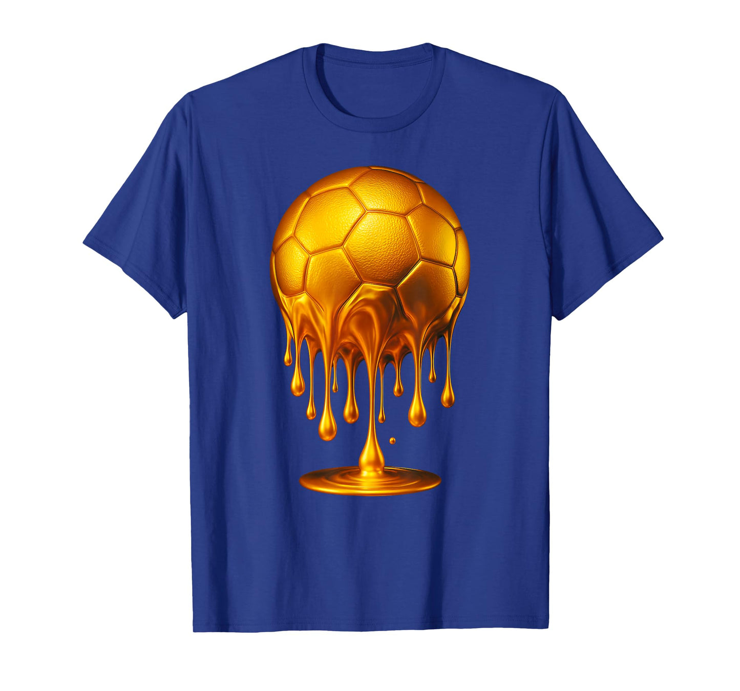 Gold Soccer Ball Dripping Gold Soccer Drip Soccer Goal Net T-Shirt
