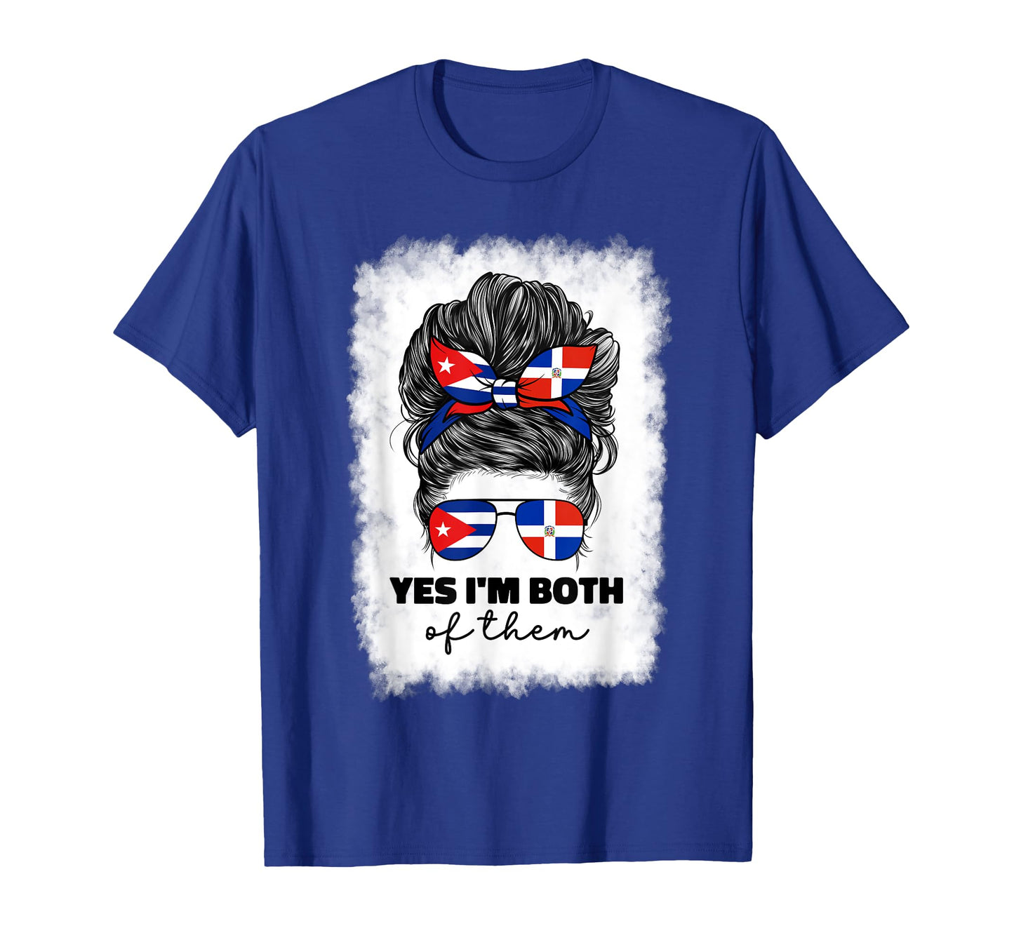 Half Dominican Republic And Cuban Cuba Flag Girl Women Mix T-Shirt