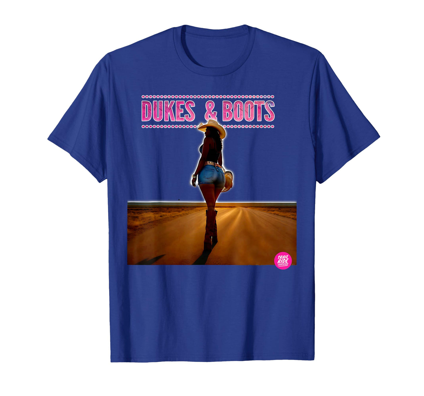 TRAIL RIDE SHOP DUKES AND BOOTS T-Shirt, Small, Black