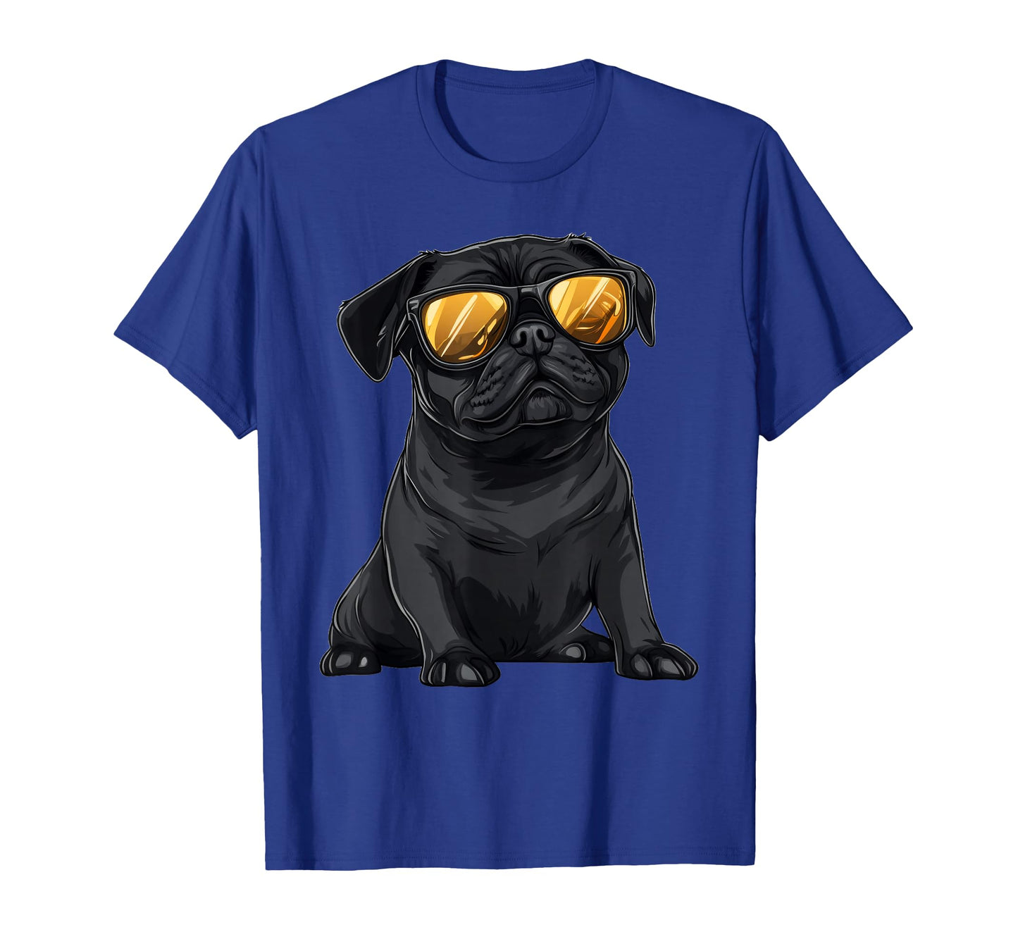 Black Pug Wearing Sunglasses Dog T-Shirt