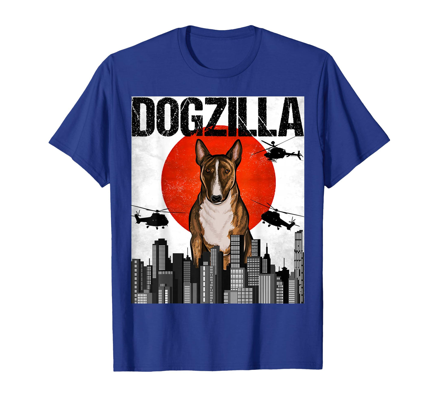 Miniature Bull Terriers Owner Gift Vintage Black Dogzilla Miniature Bull Terrier Unisex-Adults T-Shirt