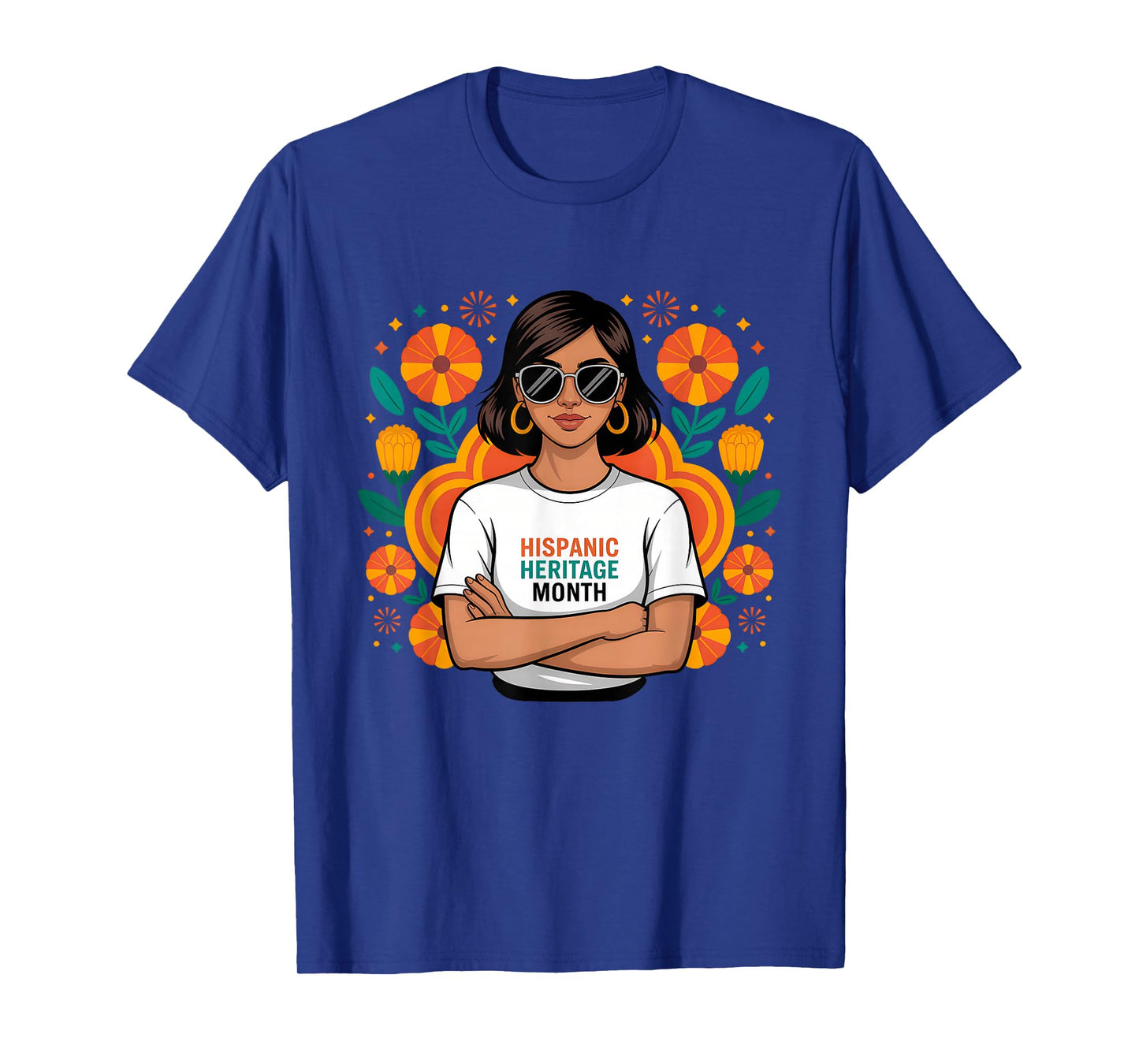 Latina National Hispanic Heritage Month Flowers American T-Shirt