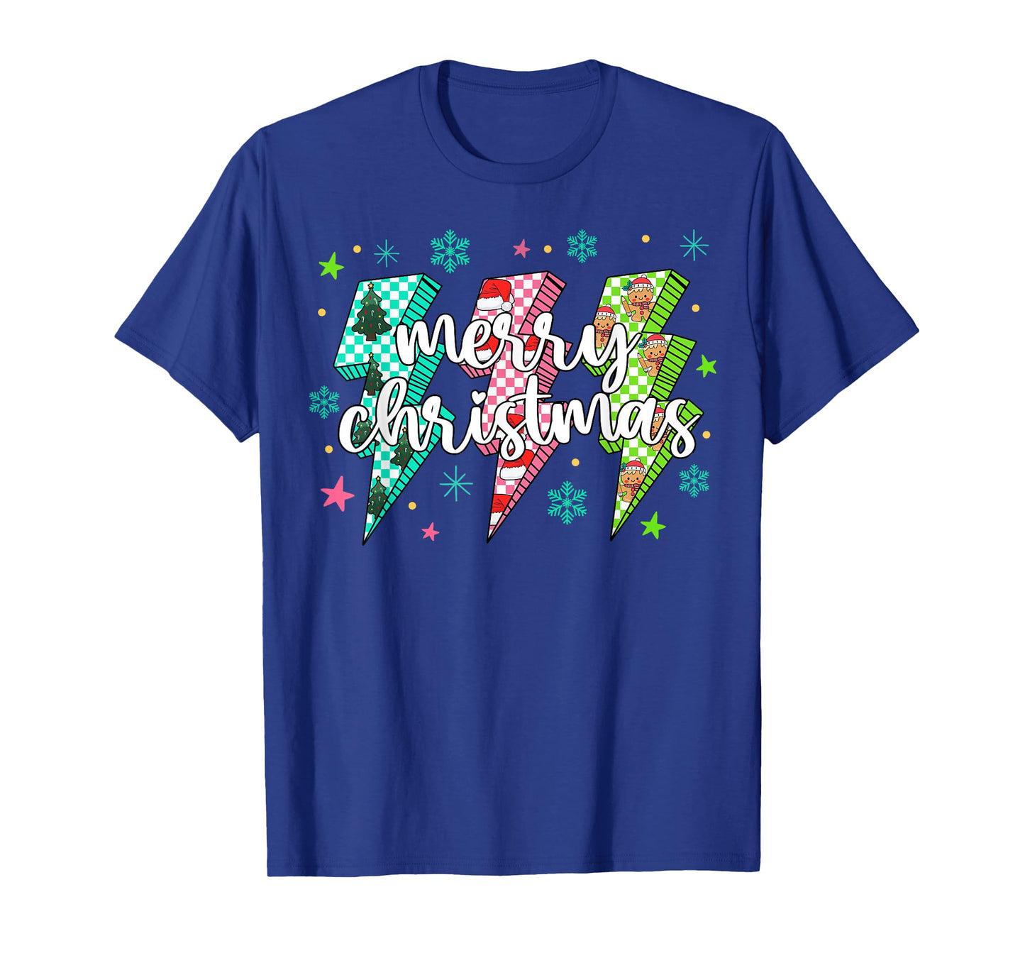 Merry Christmas Lights Red Santa Hat Xmas Family Men Women T-Shirt