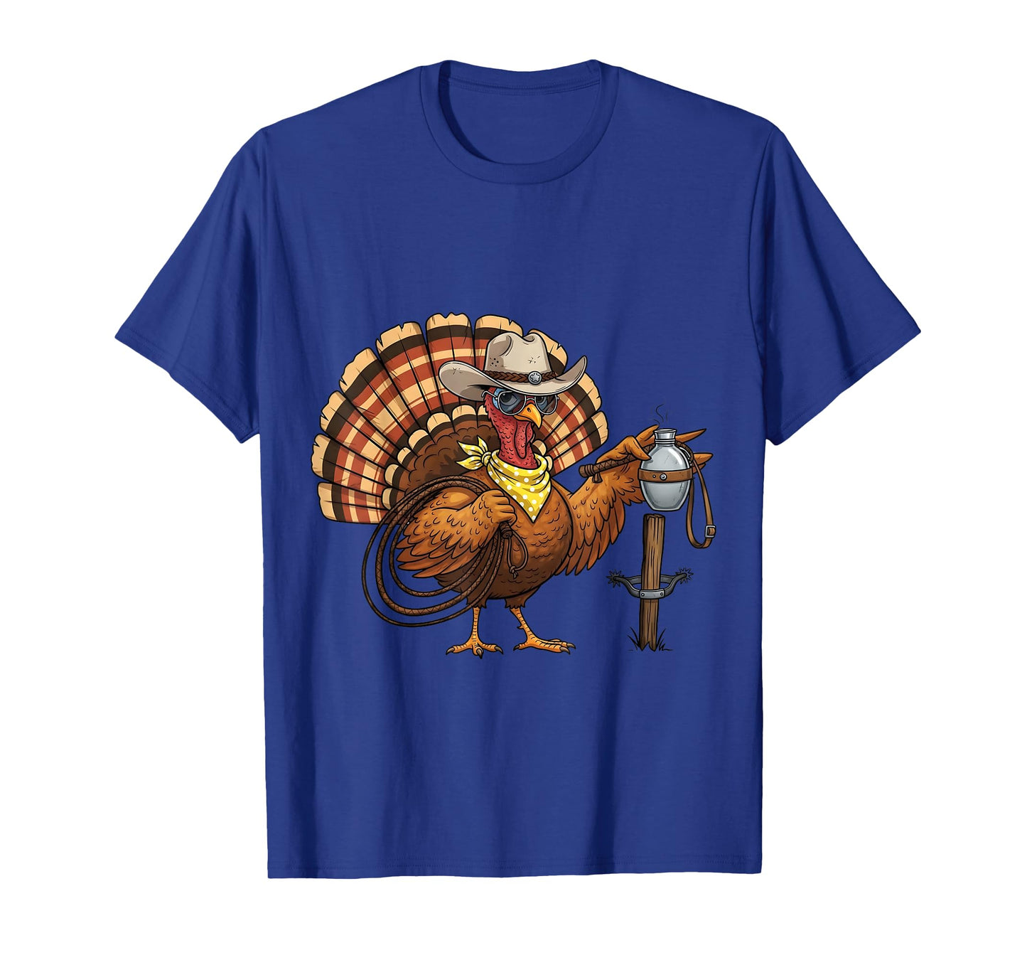 Cowboy Turkey Funny Thanksgiving Western Rodeo Design T-Shirt