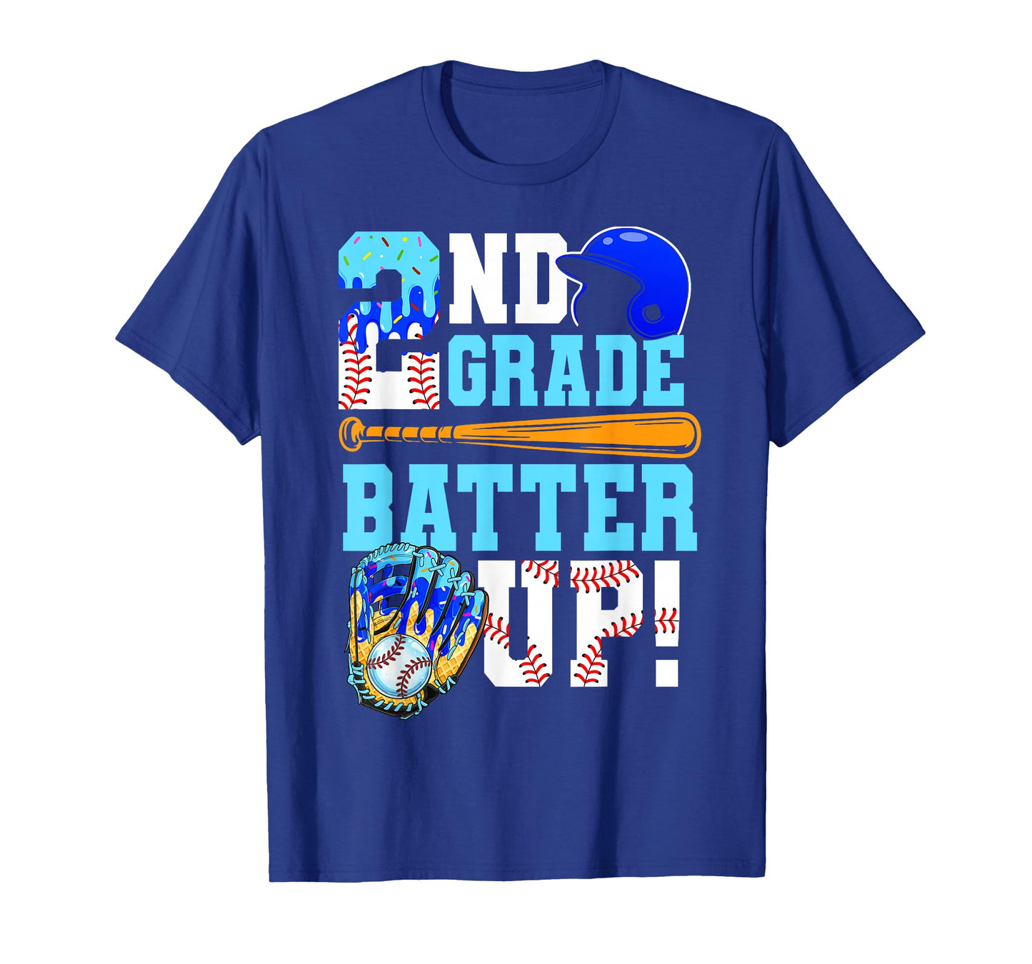 2nd Grade Back To School Baseball Drip Ice Cream Batter Up T-Shirt