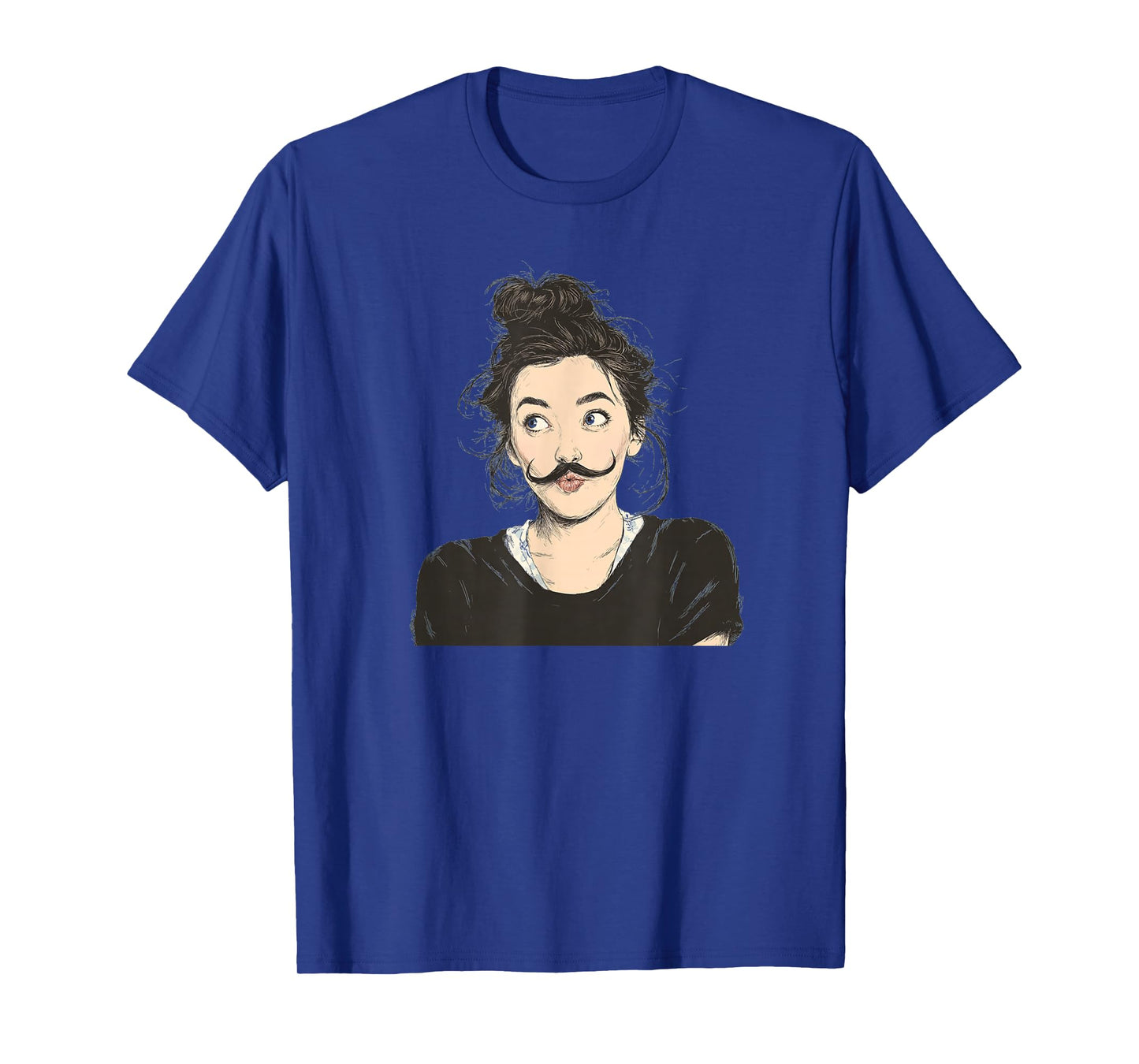 Funny Girl Look with Mustache Beard for Adults and Kids T-Shirt