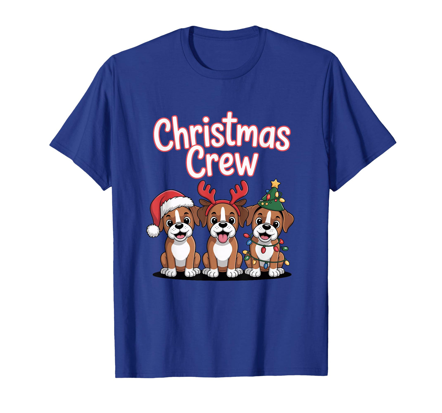 Christmas Crew Xmas Puppy Dog Humor Funny Christmas Boxer T-Shirt