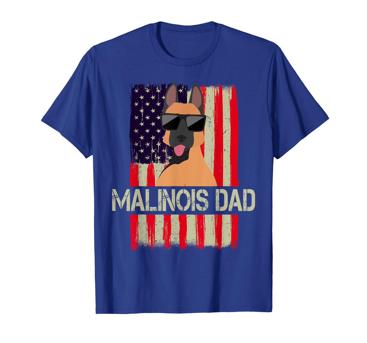 Funny Belgian Malinois Dad American Flag 4th Of July T-Shirt for Men