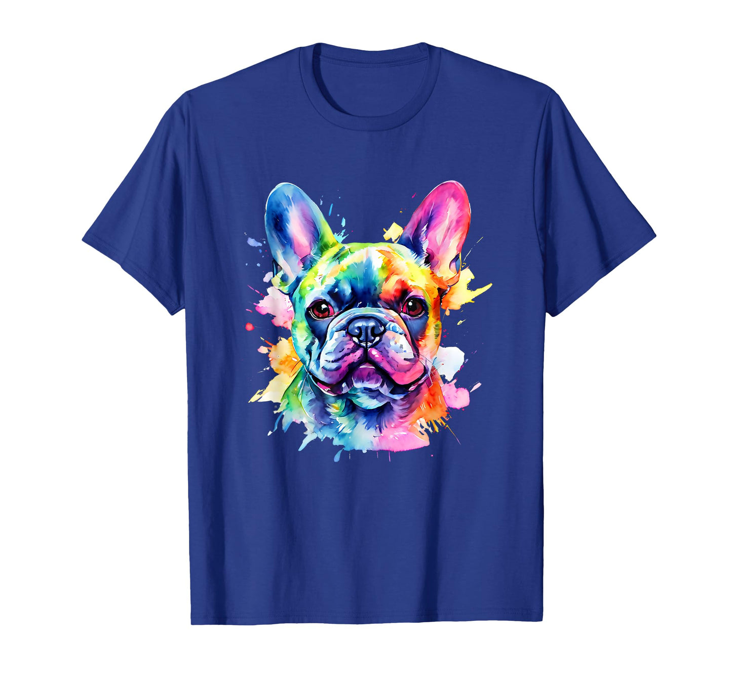 Colorful French Bulldog Portrait Splash Art T-Shirt