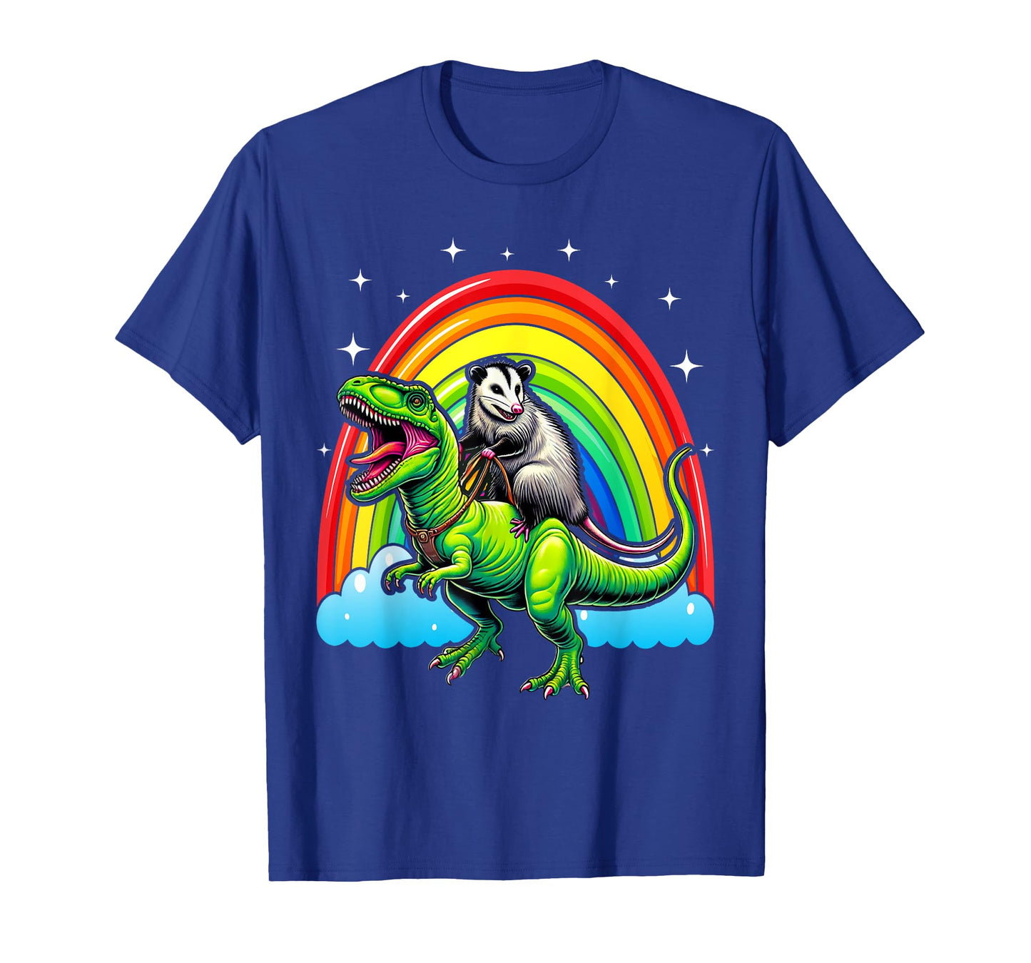 Possum Opossum Riding Dinosaur T Rex Trash Garbage T-Shirt