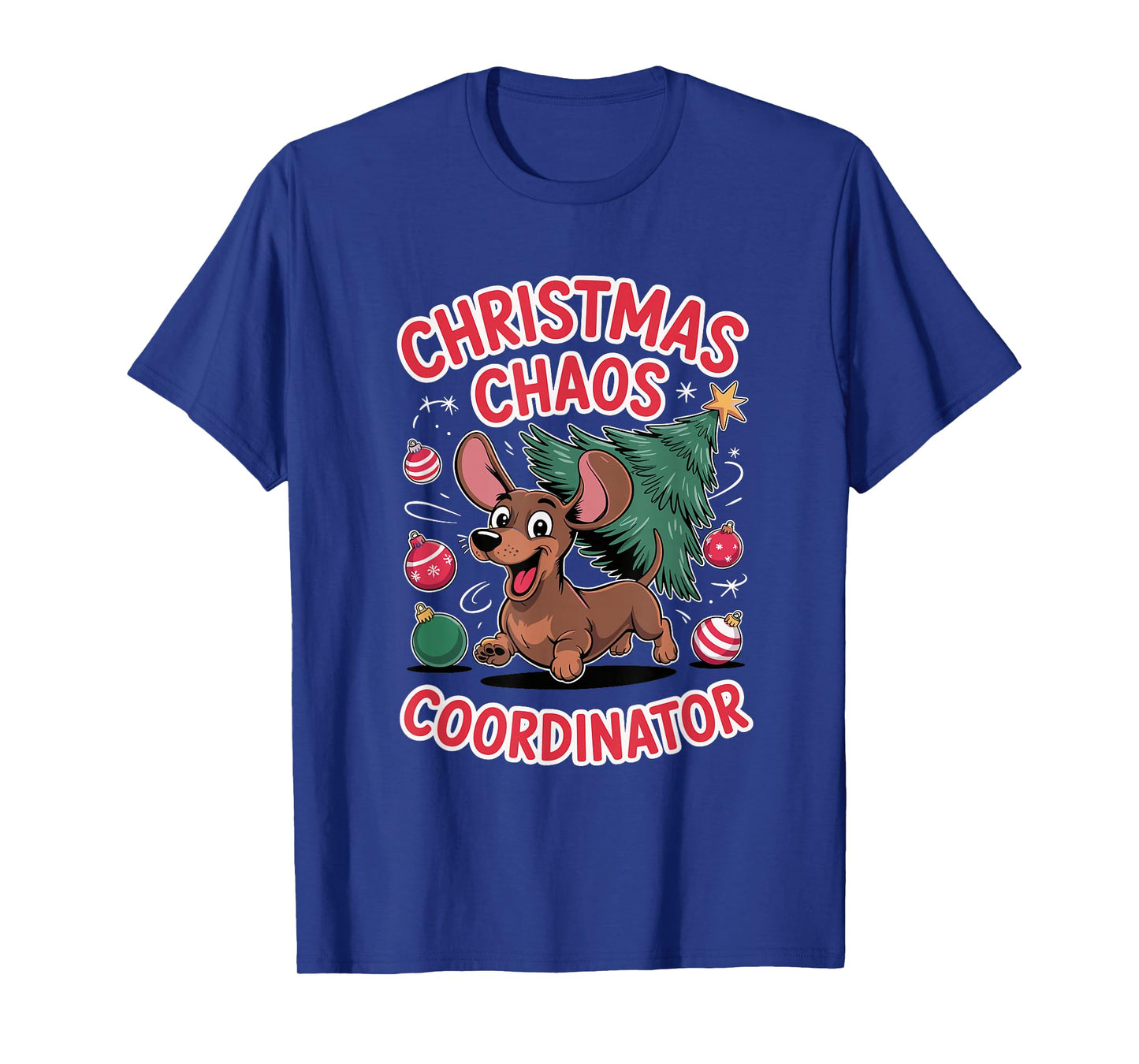 Christmas Chaos Coordinator Xmas Puppy Funny Dachshund T-Shirt