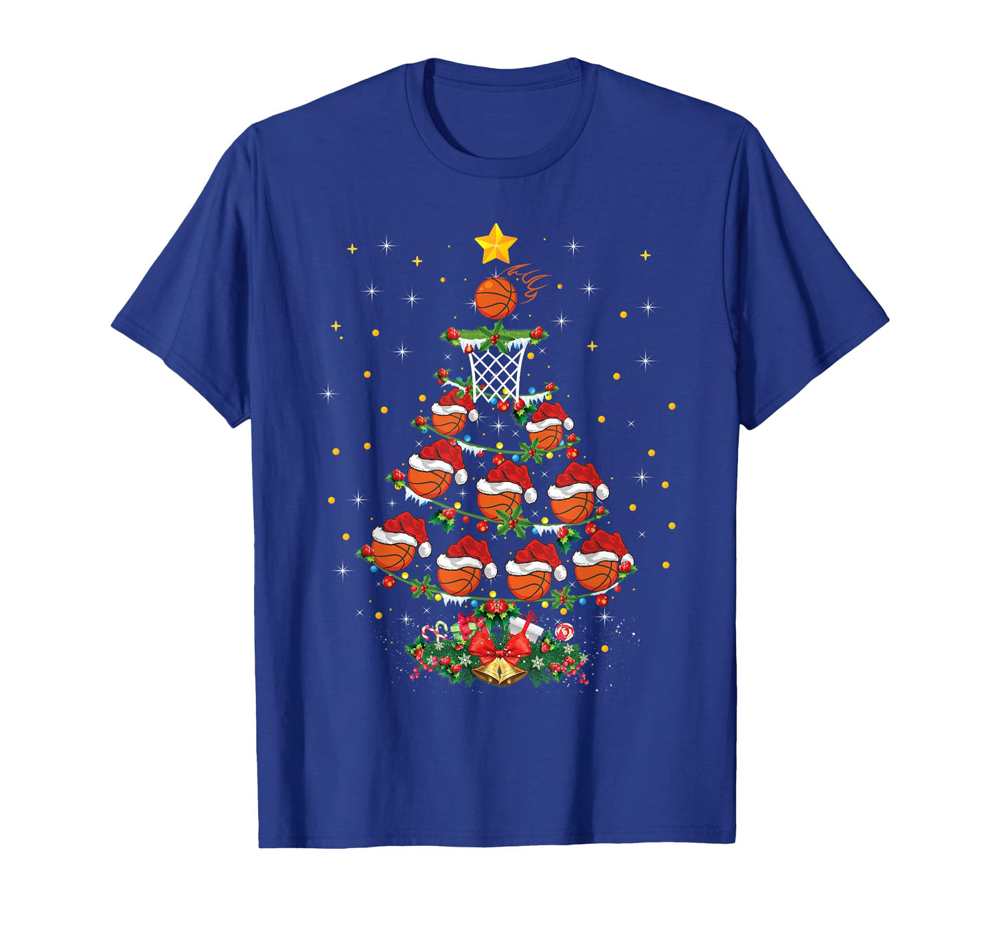 Basketball Sports Lover Xmas Gift Basketball Christmas Tree T-Shirt