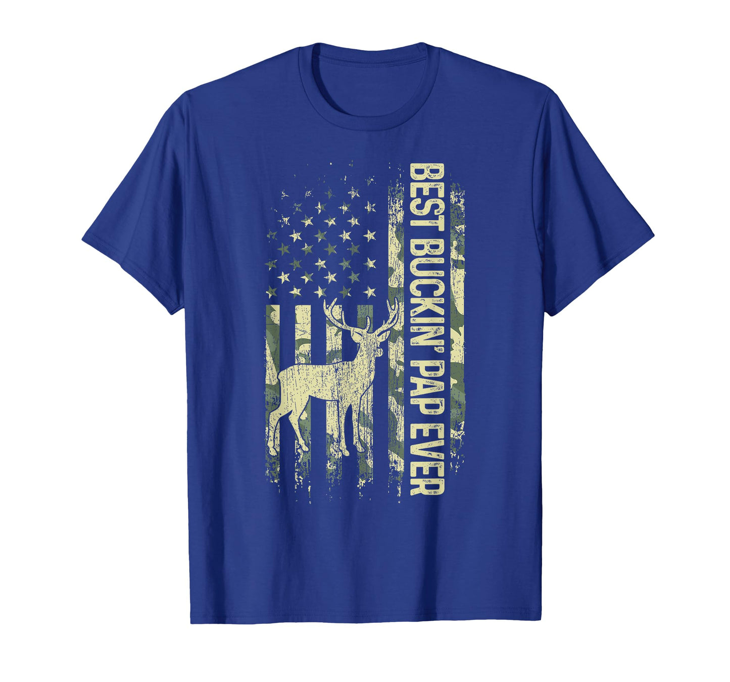 Best Buckin' Pap Ever Camouflage American Flag Father's Day Women Men T-Shirt