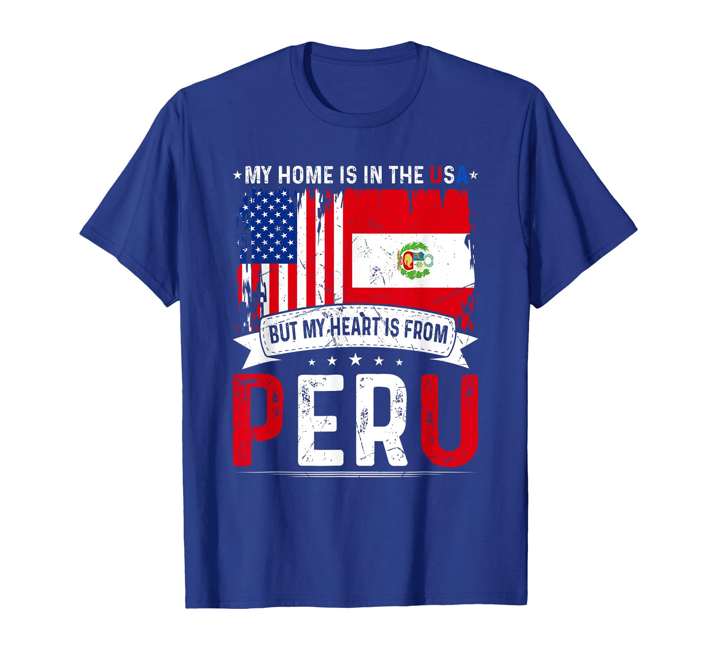 My Home USA My Heart is From Peru Flag American Peruvian T-Shirt