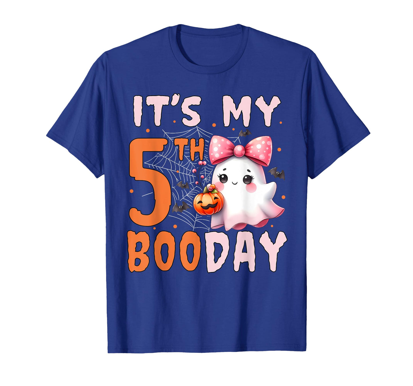 Its My Boo Day Cute Halloween 5th Birthday Ghost Bow Girl T-Shirt