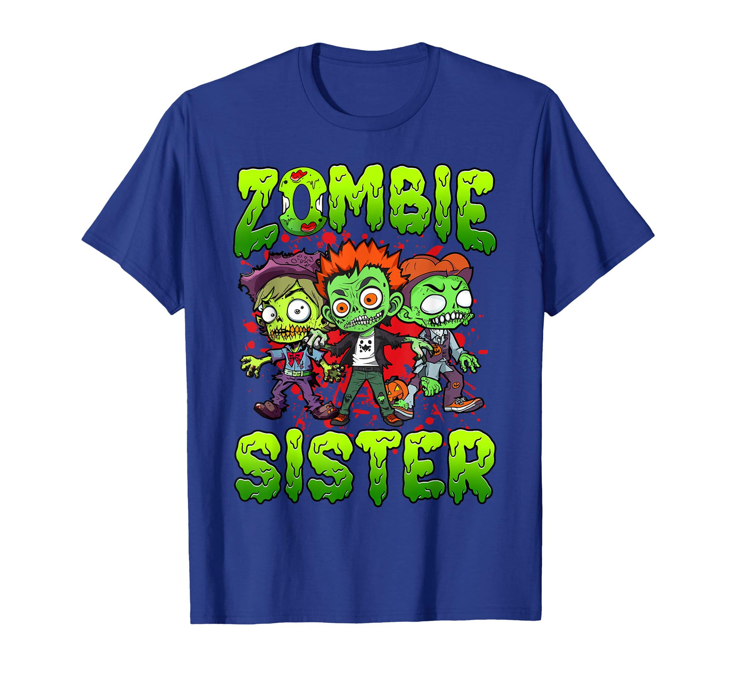 Zombie Sister Halloween Costume Family Matching T-Shirt