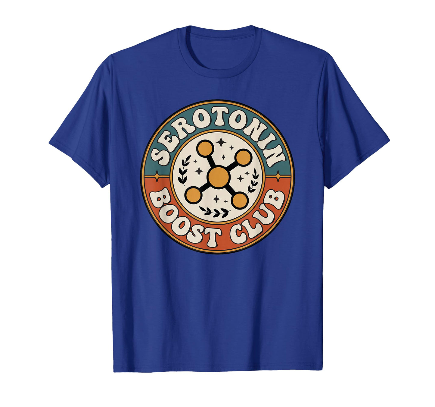 Serotonin Boost Club Funny Retro Badge Good Energy T-Shirt