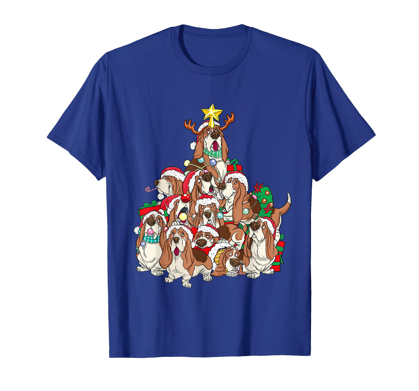 Basset Hound Shirt Dog Christmas Tree Basset Hound Lovers T-Shirt