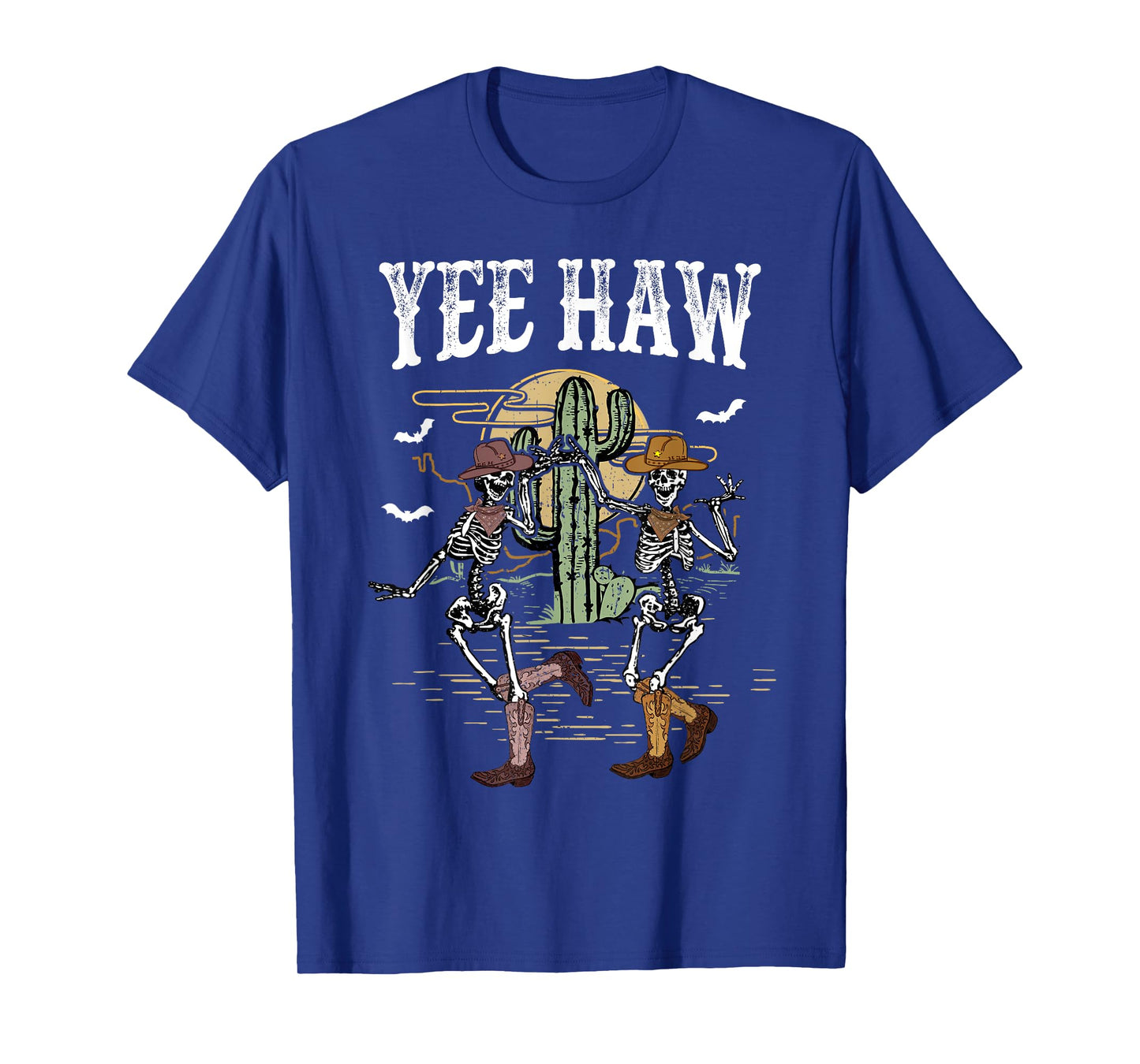 Howdy Retro Desert Dancing Skeleton Cowboy Boots Hat Western T-Shirt