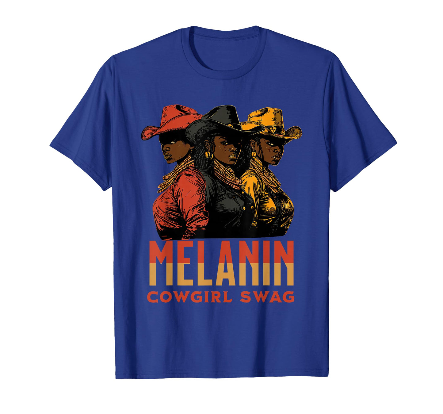 Melanin Cowgirl Swag African American History Western Rodeo T-Shirt