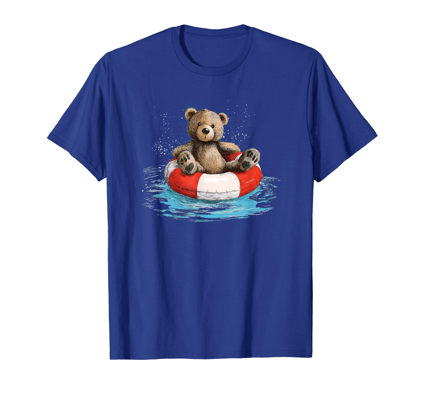 Floating Pool Ring with Cute Teddy Bear Look T-Shirt