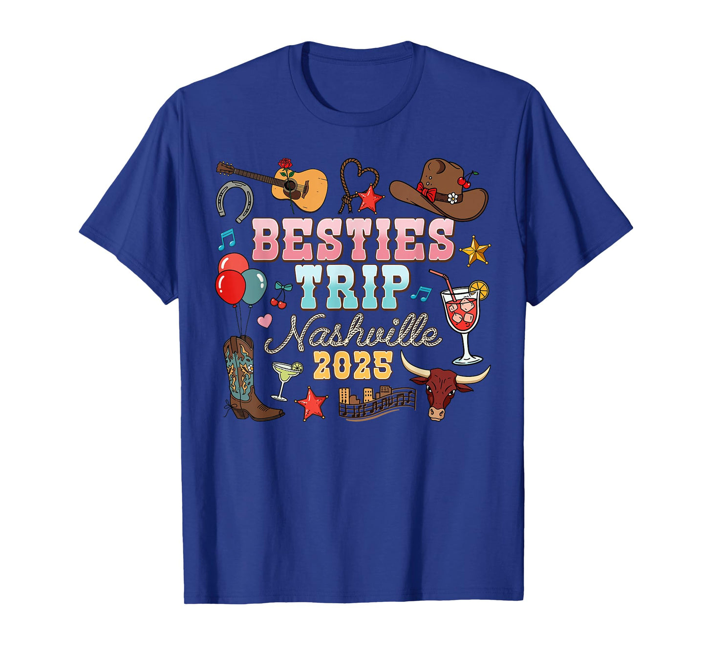 Besties Trip Nashville 2025 Western Cowgirl Country Music T-Shirt