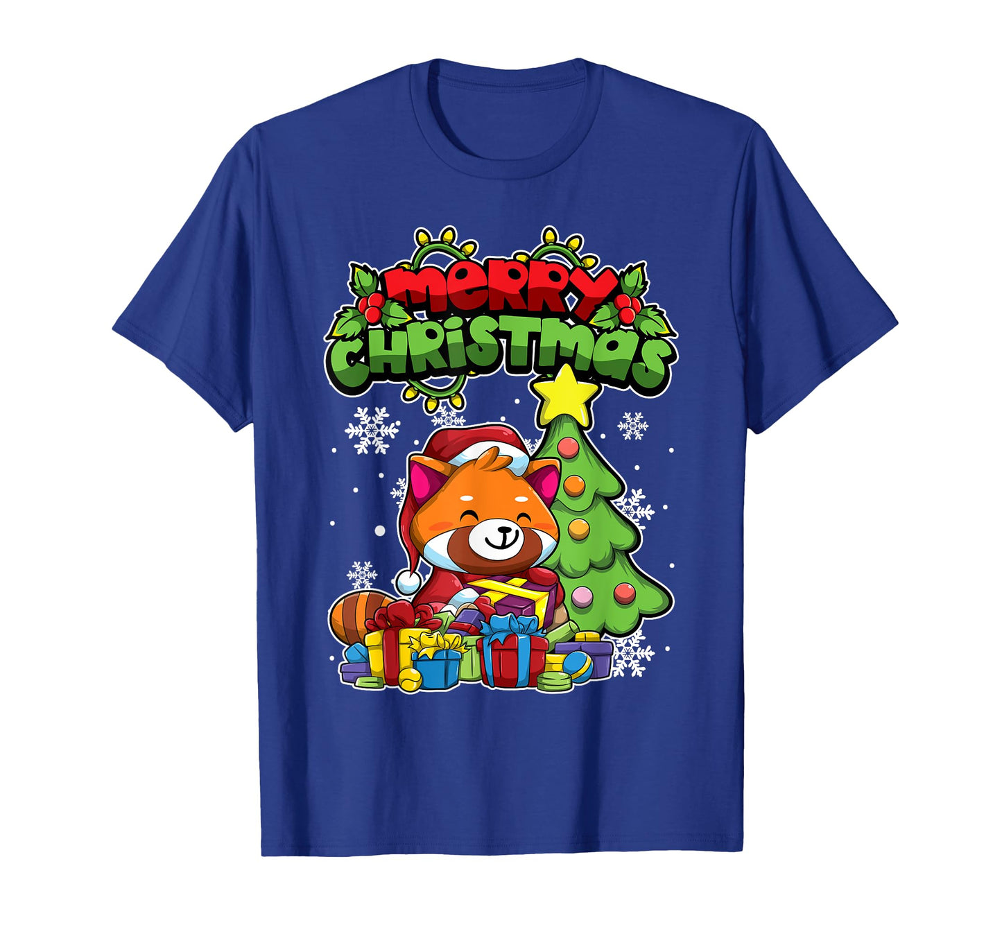 Merry Christmas Animals - Xmas Red Panda T-Shirt