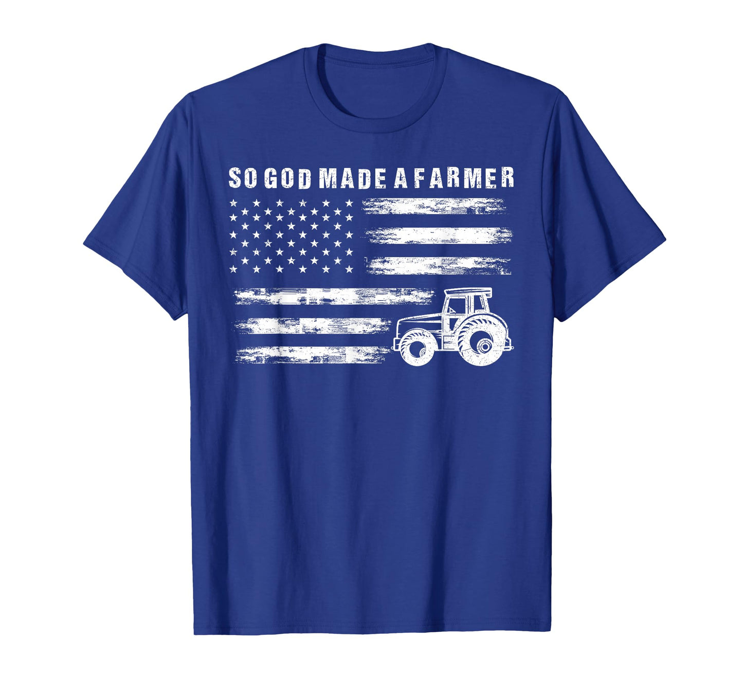 So God Made A Farmer Retro American Flag Tractor T-Shirt