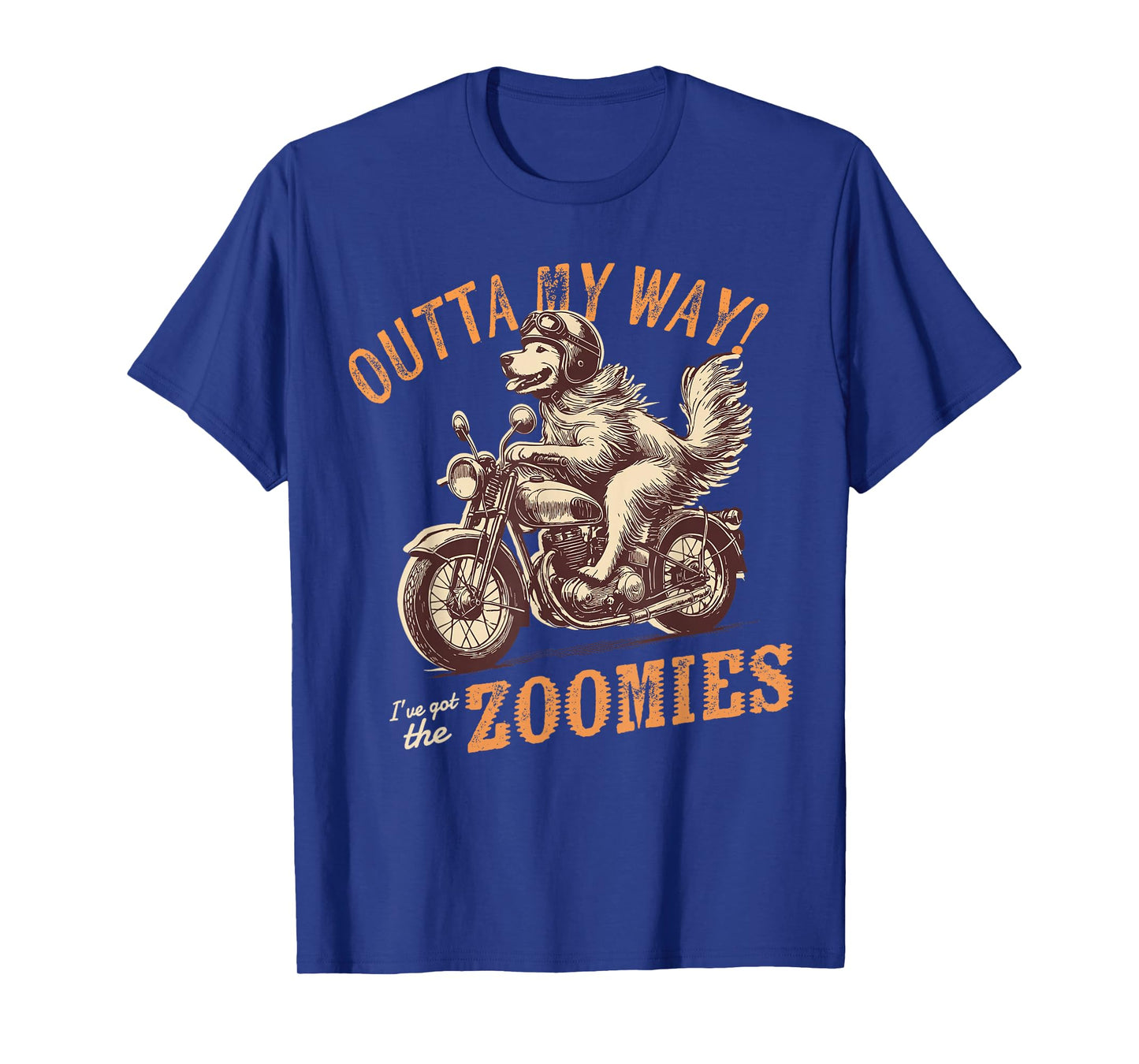 Golden Retriever Dog Biker Motorcycle Rider Outta My Way T-Shirt